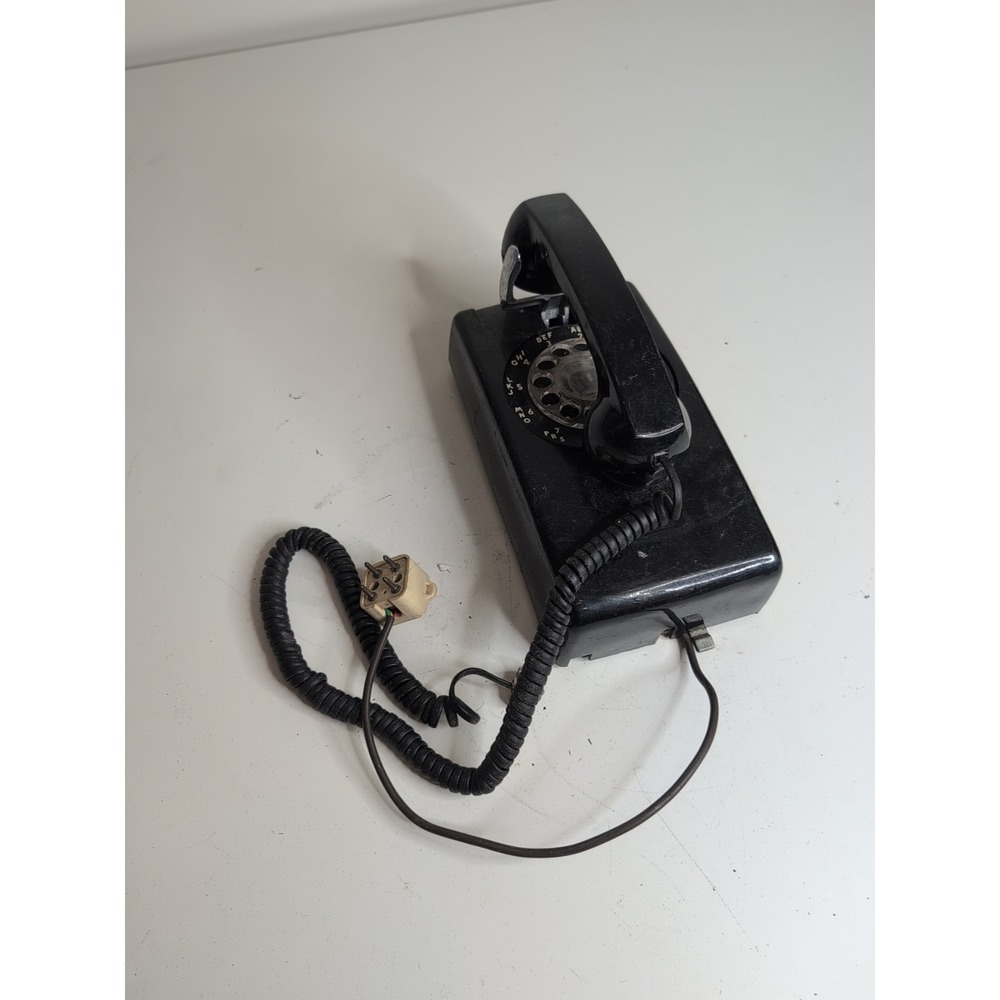 Bell System Western Electric A/B 554 Black Rotary Wall Telephone